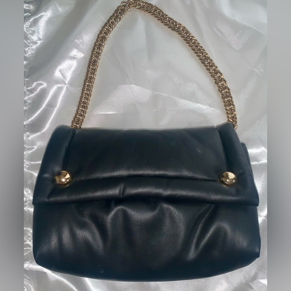 Zara Leather Puffer Bag